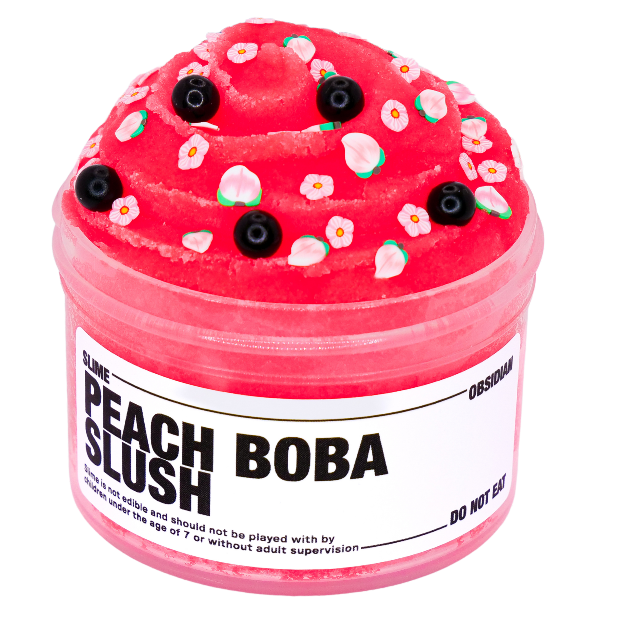 Peach Boba Slush Slime - Slime Obsidian